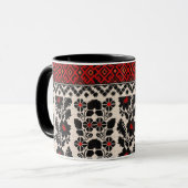 Ukrainian traditional vushuvanka folk art pattern. tasse (Vorderseite Links)