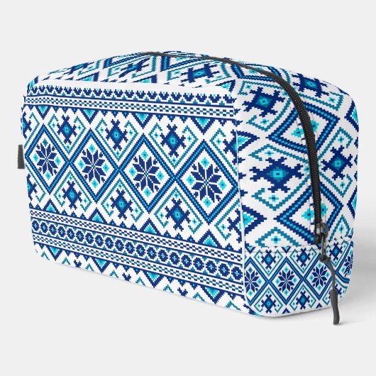 Ukrainian traditional vushuvanka folk art pattern waschbeutel (Rechte Ecke)