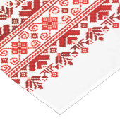Ukrainian traditional vushuvanka folk art red kurzer tischläufer (Ecke)