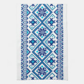Ukrainian traditional vushuvanka folk pattern blue geschirrtuch (Vertikal)