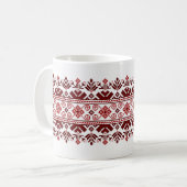 Ukrainian traditional vushuvanka folk pattern red kaffeetasse (Vorderseite Links)