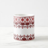 Ukrainian traditional vushuvanka folk pattern red kaffeetasse (Mittel)