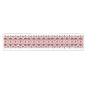 Ukrainian traditional vushuvanka folk pattern red kurzer tischläufer (Horizontal)