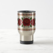 Ukrainian traditional vushuvanka folk pattern rose reisebecher (Mittel)