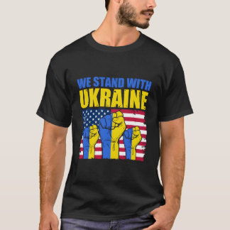 Ukrainian We Support Ukraine Flag I Stand With Ukr T-Shirt