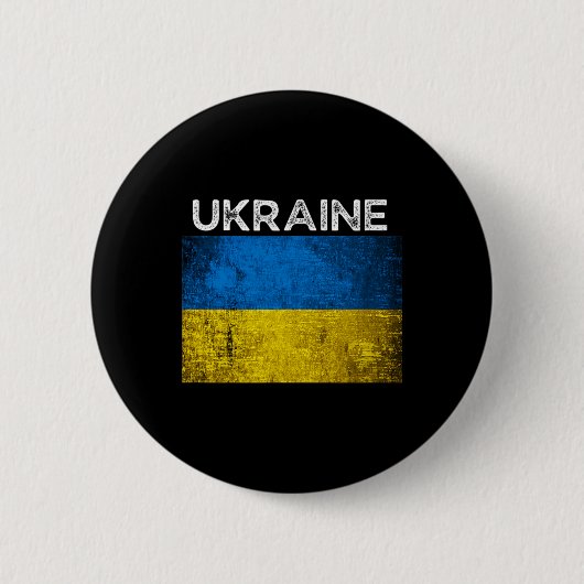 Ukrainian Yellow Blue Flag With Word Ukraine Distr Button (Vorderseite)