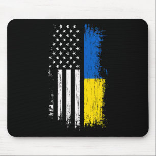 Ukrainianisch Amerikanisches Flagge T-Shirt - Stol Mousepad