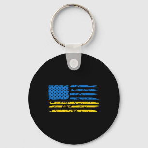 Ukrainianische amerikanische Flagge Amerika USA Uk Schlüsselanhänger