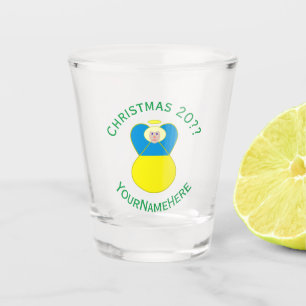 Ukrainianischer Engel Weihnachtsflagge Personalisi Schnapsglas