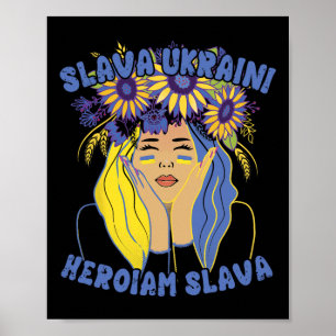 Ukrainianisches Slava Ukraini Shirt Ukraine Sonnen Poster