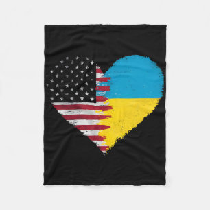 Ukrainisch Amerikanische Flagge Amerika USA Ukrain Fleecedecke