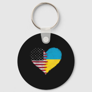 Ukrainisch Amerikanische Flagge Amerika USA Ukrain Schlüsselanhänger