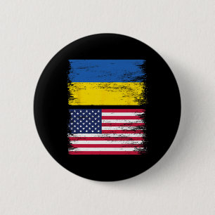 Ukrainisch Amerikanische Flagge Ukraine USA Amerik Button