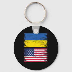 Ukrainisch Amerikanische Flagge Ukraine USA Amerik Schlüsselanhänger