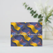 ukrainisch-amerikanische Wave-Fahne Postkarte (Stehend Vorderseite)