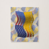 Ukrainisch-Amerikanische wellenartig bewegende Puzzle (Vertikal)