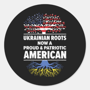 Ukrainisch-amerikanischer Patriot USA Ukrainische Runder Aufkleber