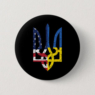 Ukrainisch-Amerikanisches Flaggen-Symbol Liebe Unt Button