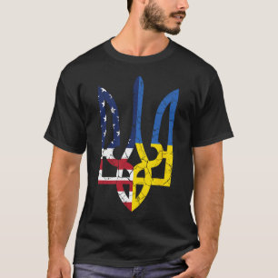 Ukrainisch-Amerikanisches Flaggen-Symbol Liebe Unt T-Shirt