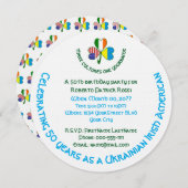 Ukrainisch-amerikanisches Kleeblatt Personal Einladung (Vorne/Hinten)