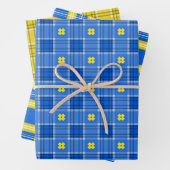 Ukrainisch Blau und Gelb Kariert Geschenkpapier Set (Beispiel)