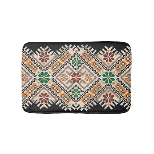 Ukrainisch Cross-Stitch: Ethnisch handgefertigte M Badematte (Vorderseite)