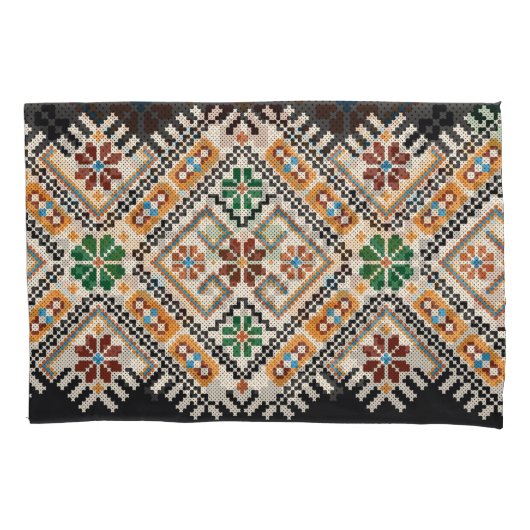 Ukrainisch Cross-Stitch: Ethnisch handgefertigte M Kissenbezug (Vorderseite)