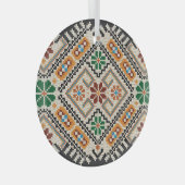 Ukrainisch Cross-Stitch: Ethnisch handgefertigte M Ornament Aus Glas (Vorderseite Rechts)