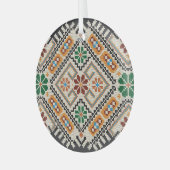 Ukrainisch Cross-Stitch: Ethnisch handgefertigte M Ornament Aus Glas (Vorderseite links)