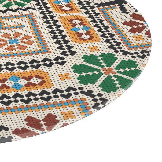 Ukrainisch Cross-Stitch: Ethnisch handgefertigte M Schneidebrett (Ecke)