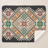 Ukrainisch Cross-Stitch: Ethnisch handgefertigte M Sherpadecke (Vorderseite (Horizontal))