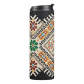 Ukrainisch Cross-Stitch: Ethnisch handgefertigte M Thermosbecher (Nach links gedreht)