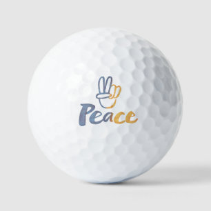 Ukrainisch - Friedenssymbol V-Zeichen Ukraine-Symb Golfball