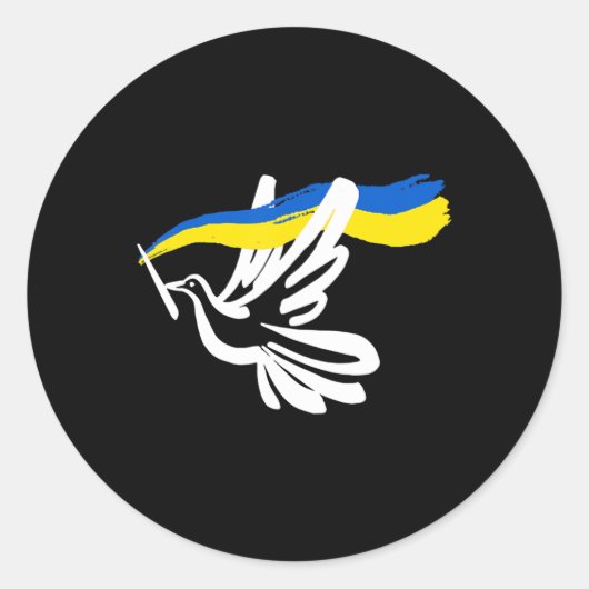 Ukrainisch Gelbe blaue Flagge mit Unterstützung fü Runder Aufkleber (Vorderseite)