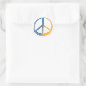 Ukrainisch - PEACE Symbol Blauer Gelber Ukraine Kr Runder Aufkleber (Tasche)