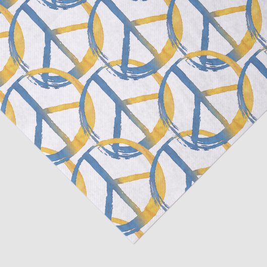 Ukrainisch - PEACE Symbol Blauer Gelber Ukraine Kr Seidenpapier (Ausschnitt)