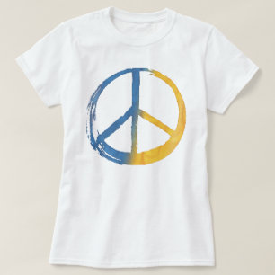 Ukrainisch - PEACE Symbol Blauer Gelber Ukraine Kr T-Shirt