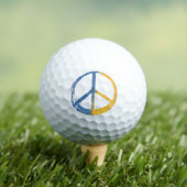 Ukrainisch - PEACE Symbol Signatur Ukraine Farbkri Golfball (Insitu T-Shirt)