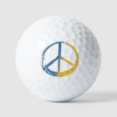 Ukrainisch - PEACE Symbol Signatur Ukraine Farbkri Golfball (Vorderseite)