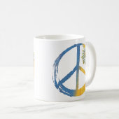 Ukrainisch - PEACE Symbol Signieren Daisy Ukraine Kaffeetasse (VorderseiteRechts)