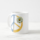 Ukrainisch - PEACE Symbol Signieren Daisy Ukraine Kaffeetasse (Vorderseite Links)