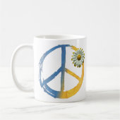 Ukrainisch - PEACE Symbol Signieren Daisy Ukraine Kaffeetasse (Links)