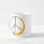 Ukrainisch - PEACE-Symbol unterzeichnen Daisy Ukra Kaffeetasse (Vorderseite Links)