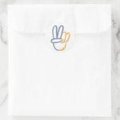 Ukrainisch - PEACE Symbol V-Zeichen Ukraine Anti-K Runder Aufkleber (Tasche)