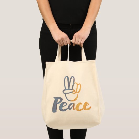 Ukrainisch - PEACE Symbol V-Zeichen Ukraine Anti-K Tragetasche (Vorderseite (Produkt))