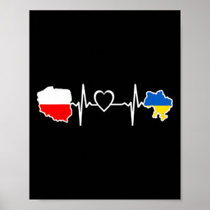 Ukrainisch polnische Flagge - Ukraine Polen Herzsc Poster