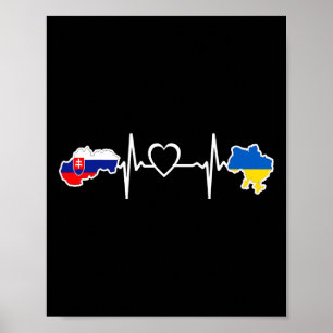 Ukrainisch Slowakische Flagge - Ukraine Slowakei H Poster