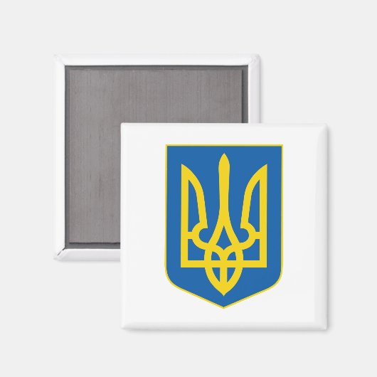 Ukrainisch Tryzub (Trident) - Wappen-Magnet Magnet (Vorderseite/Rückseite)