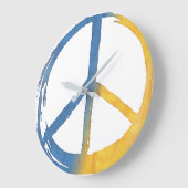 Ukrainisch - Zeit für den Frieden Symbol Ukraine K Große Wanduhr (Winkel)