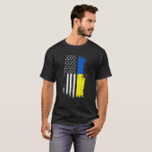 Ukrainische amerikanische Flagge T Prix Ukraine US T-Shirt (Vorne ganz)